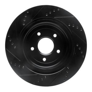 Chevrolet Corvette Brake Rotor (1) - Rear Right - R1 Concepts - Drilled & Slotted - Black - `06-`13